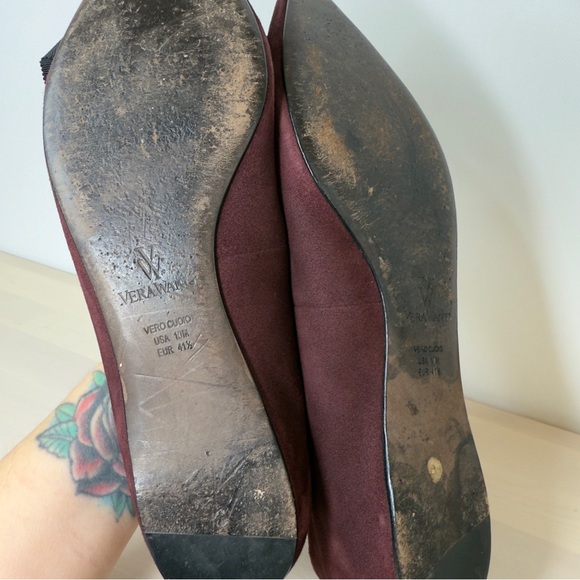 Vera Wang burgundy flats size 10 - Picture 4 of 7